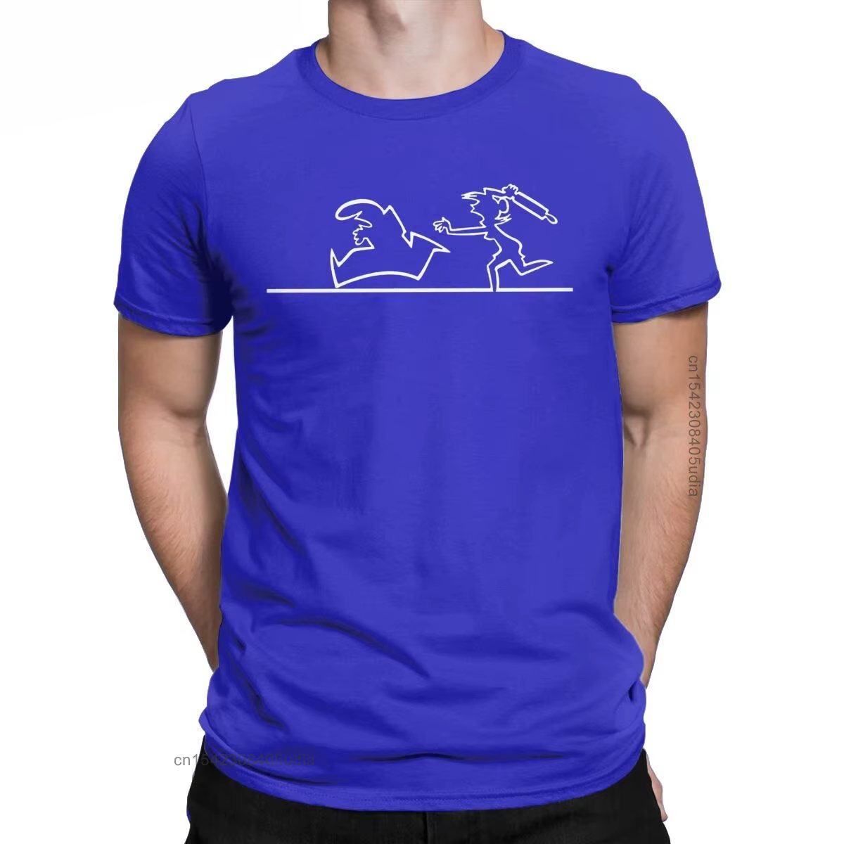La Linea pour hommes Help Me t-shirts graphiques pur coton Vintage à manches courtes col rond T-Shirt
