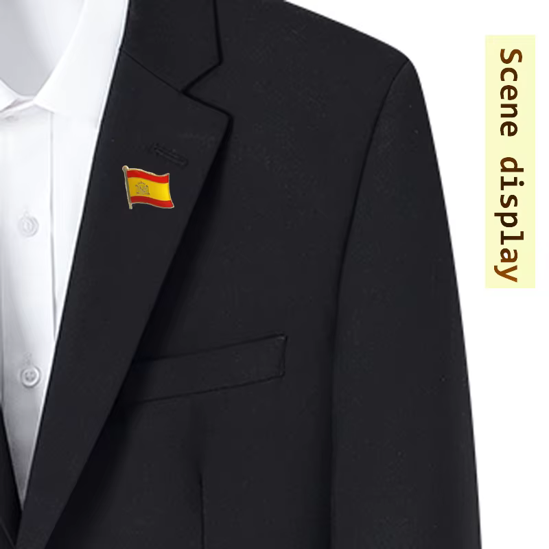 Épinglette en métal drapeau national, Comunités autonomes de l'Espagne, Nationalités, Régions, Croix de Bourgogne, Deuxième République