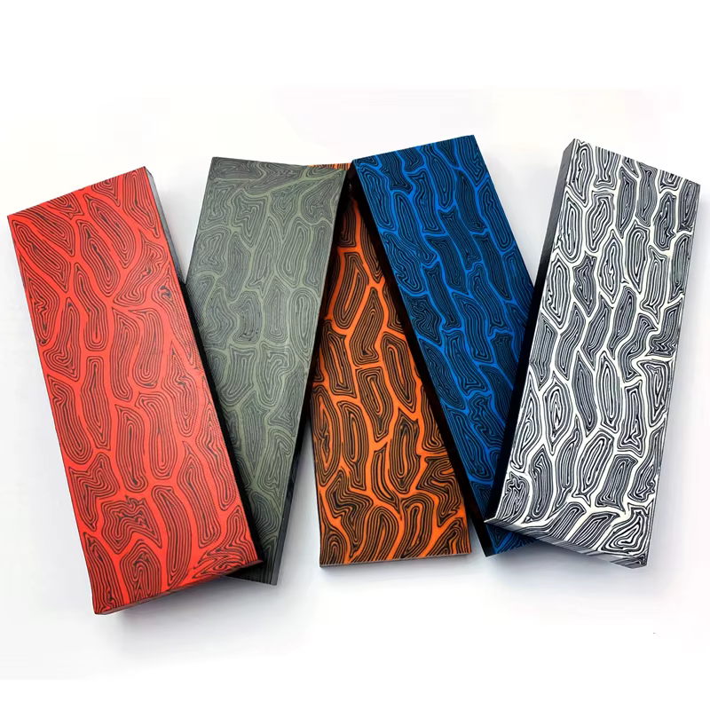 Nouveau Style G10 couteau poignée matériel damas motif bricolage