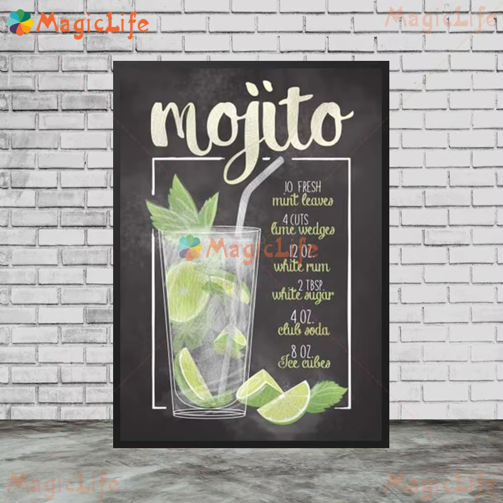 Affiches murales de Menu de boissons de Bar Mojito