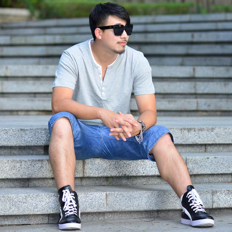 T-shirt à Manches Courtes en Coton pour Homme