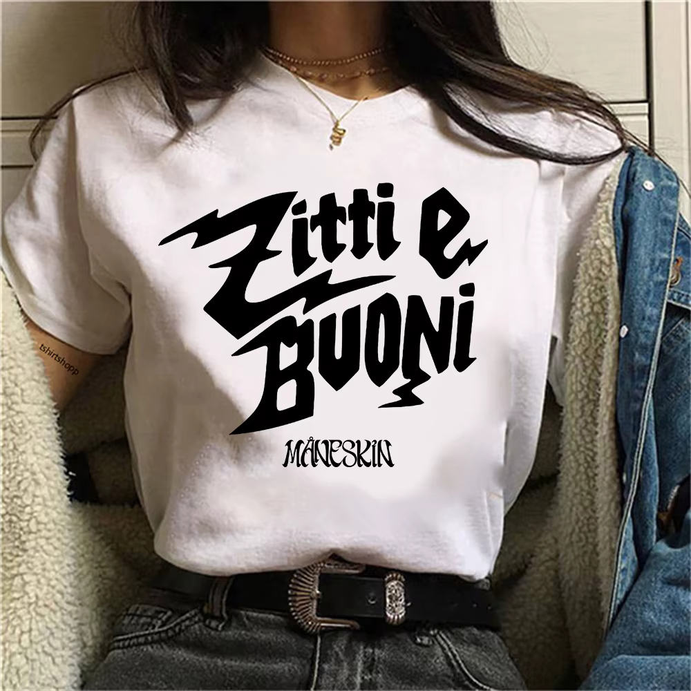 Maneskin-T-shirt en coton pour femmes