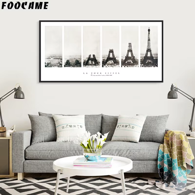 Affiche de photographie de tour Eiffel Time-Lapse