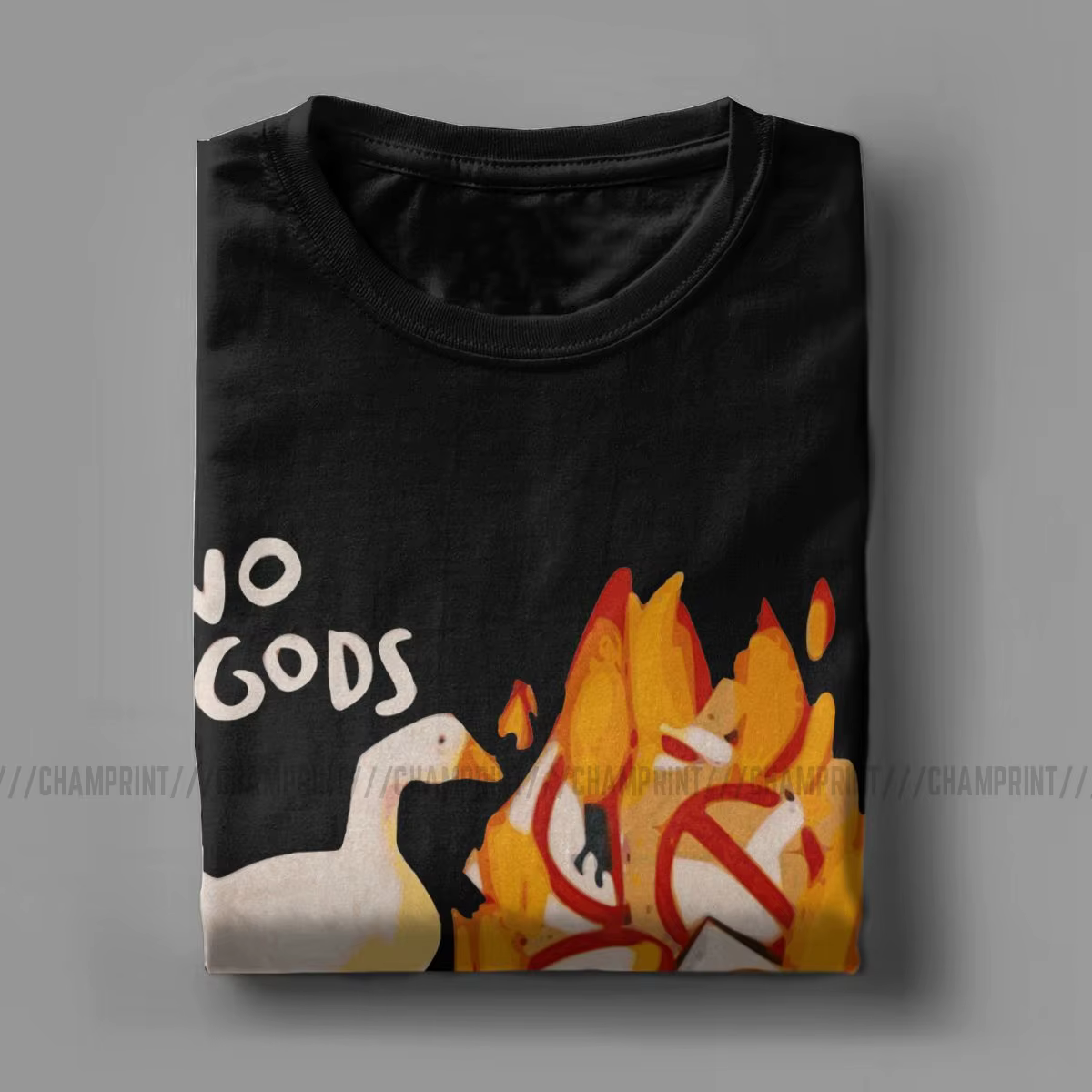 Untitled Goose Game No God No Prix Meme T-shirt drôle pour hommes