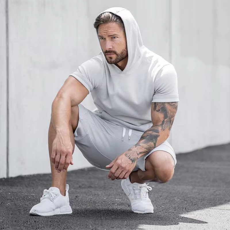 T-shirt à Capuche et Manches Courtes pour Homme