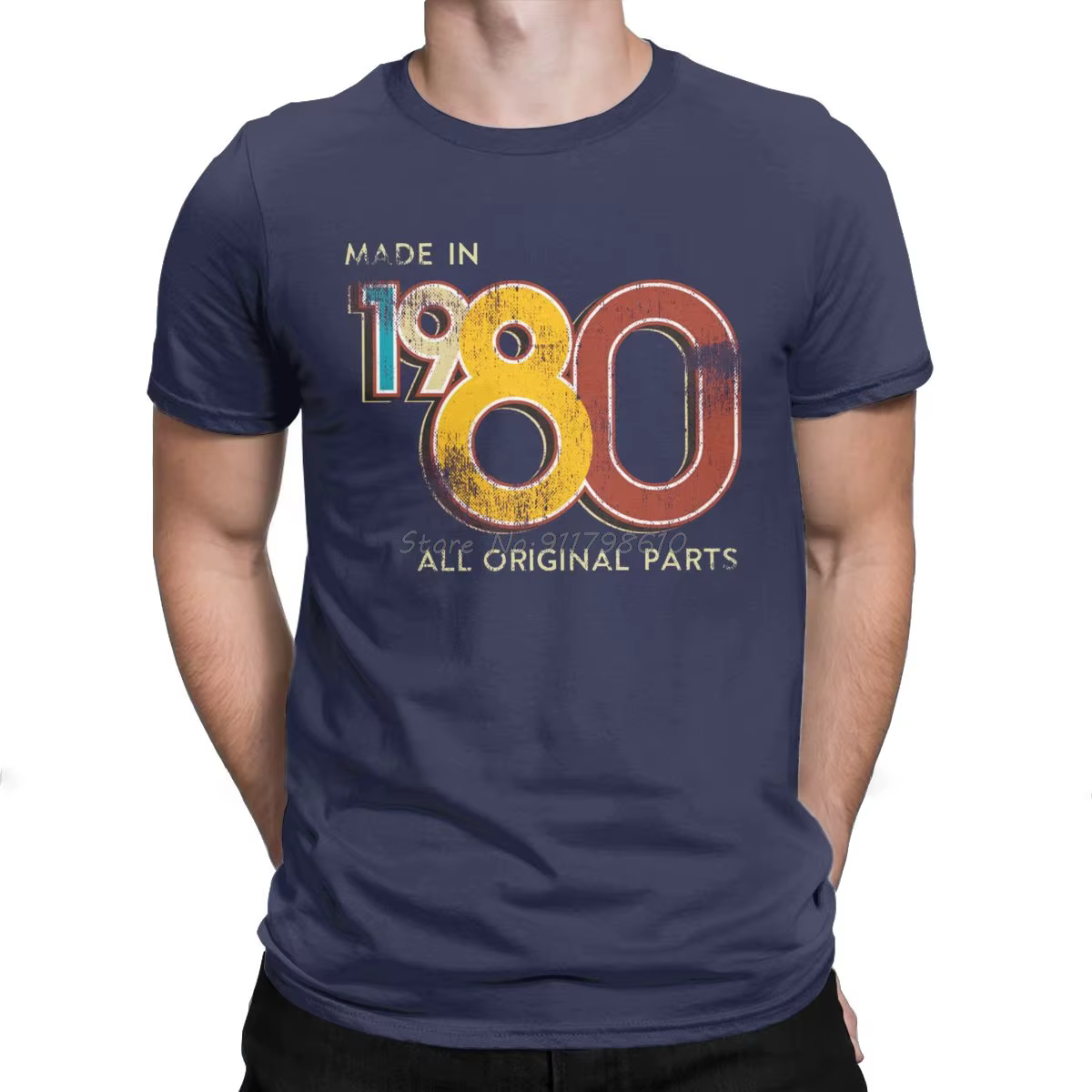 T-shirt rétro à manches courtes pour hommes