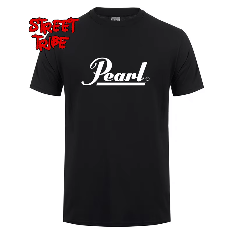 Tambours marque hommes T-shirts été nouvelle perle t-shirt col rond Hip Hop coton musique