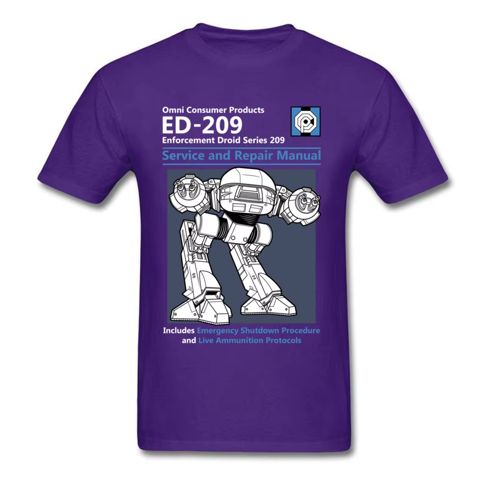 T-shirt en coton imprimé robot pour hommes