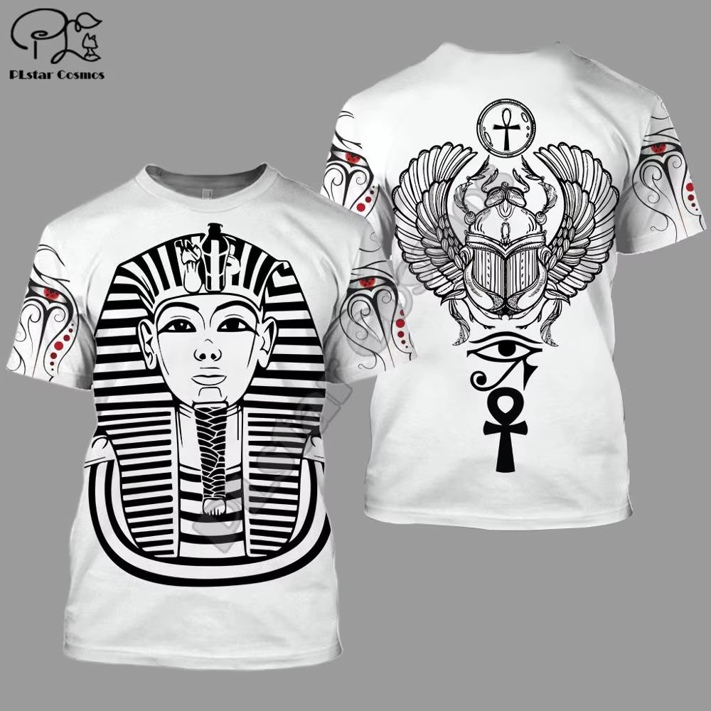 PLstar CosmosHorus ancien Horus dieu égyptien oeil d'egypte pharaon Anubis visage impression 3d T-shirt hommes/femmes unisexe Streetwear S-1