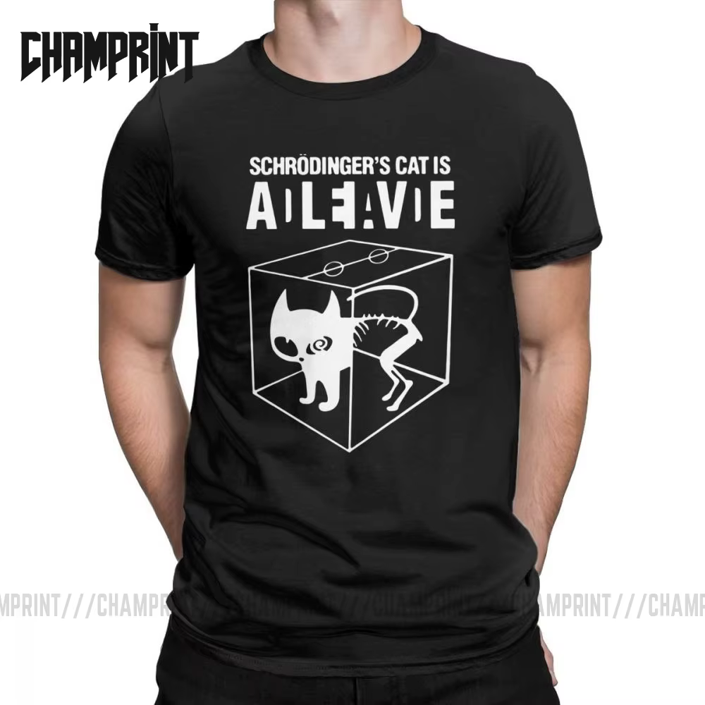 Schrodingers chat Big Bang théorie T-Shirts hommes Sheldon Cooper Geek TBBT pur coton t-shirt à manches courtes