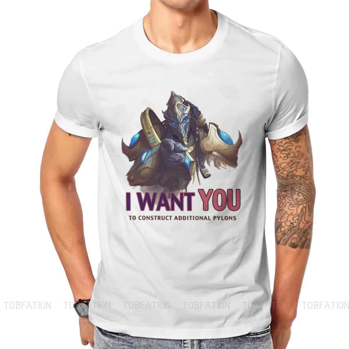 T-shirt col rond surdimensionné pour homme