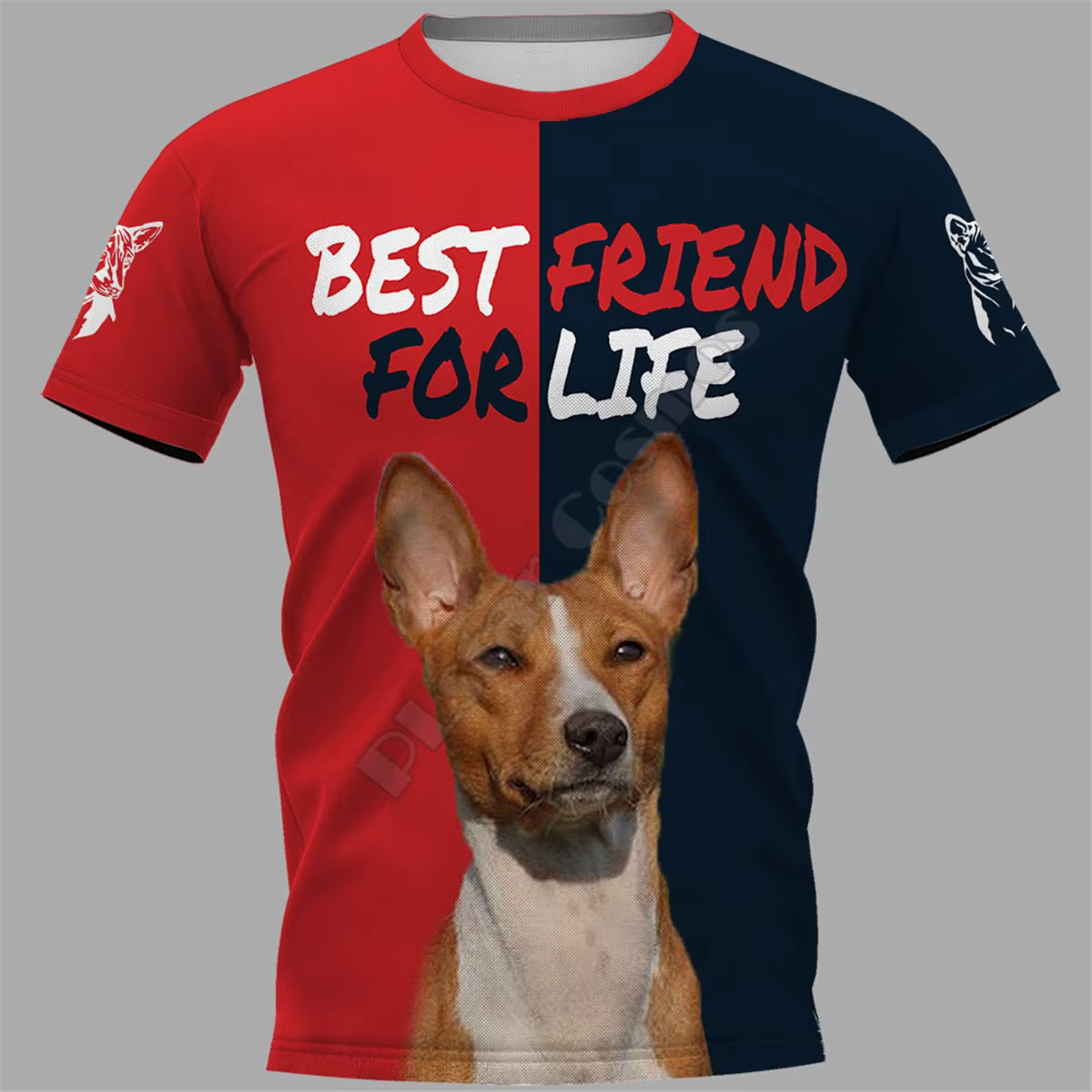 Basenji-T-shirt manches courtes pour hommes et femmes