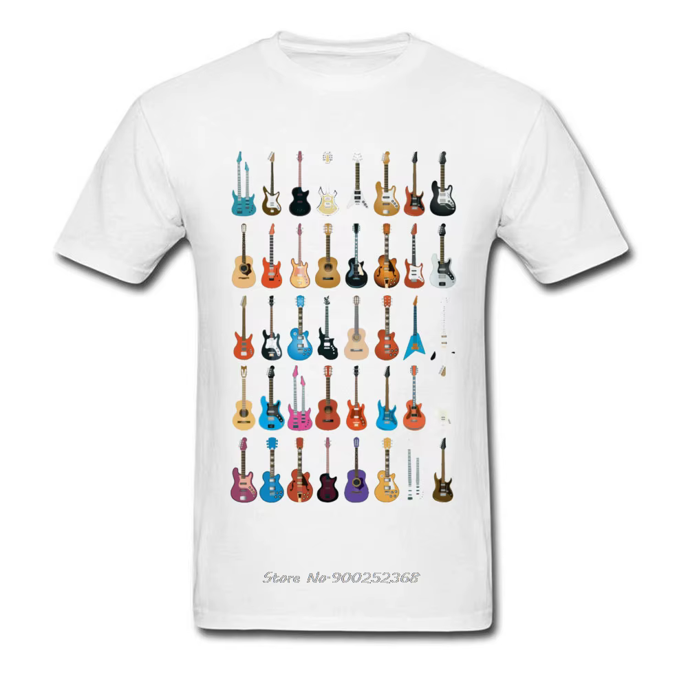 Amour guitare T-shirt hommes différentes guitares