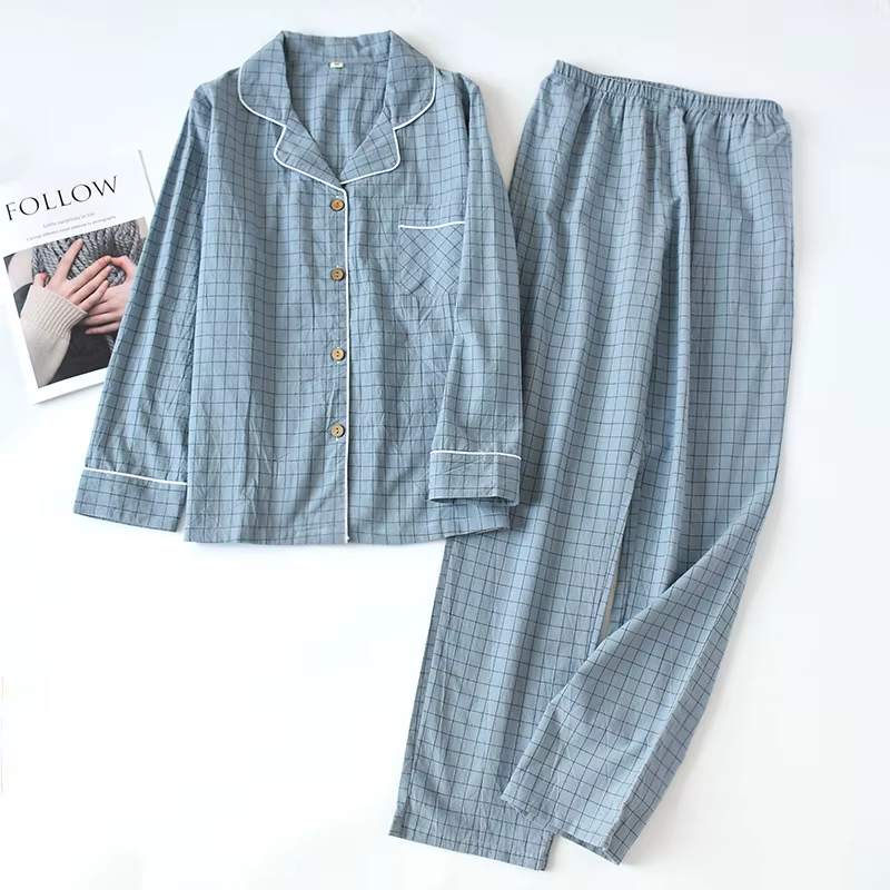 Pyjama pantalon à manches longues en coton pour femmes