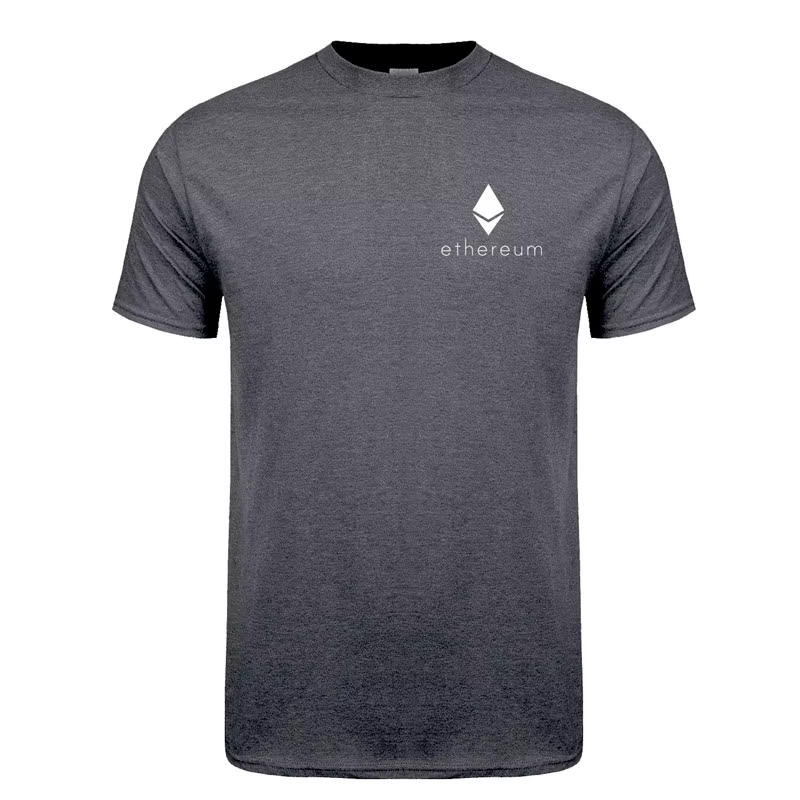 Crypto-monnaie Ethereum t-shirts homme Crypto t-shirt décontracté à manches courtes dessus frais ETH argent