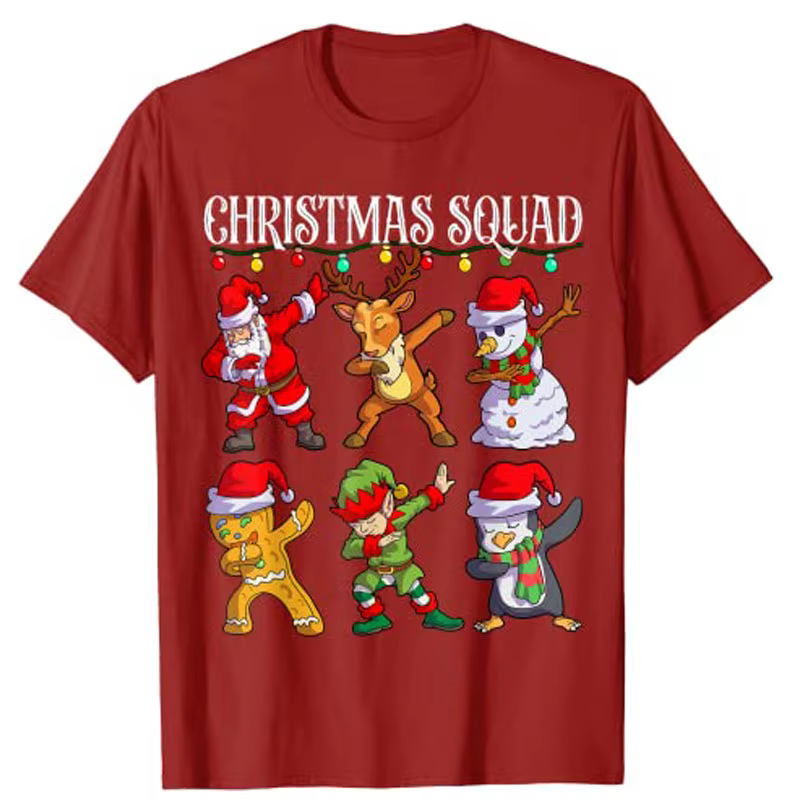 T-Shirt Dab de noël pour équipe de noël, famille assortie, père noël, amis