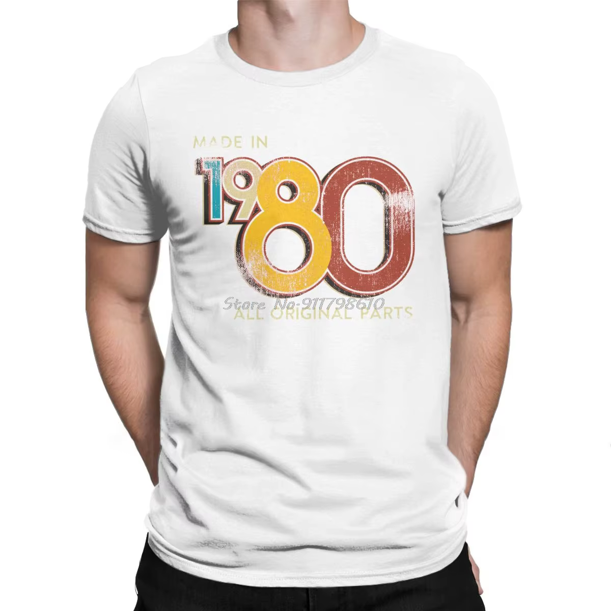 T-shirt rétro à manches courtes pour hommes