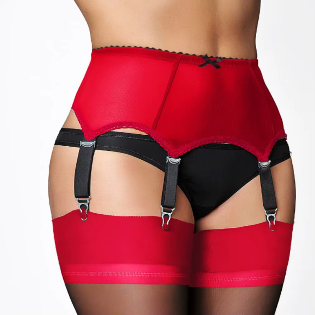 Porte-jarretelles en dentelle transparente pour femmes