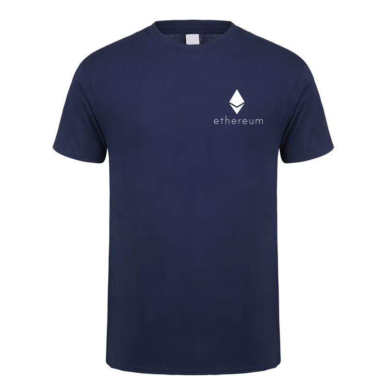 Crypto-monnaie Ethereum t-shirts homme Crypto t-shirt décontracté à manches courtes dessus frais ETH argent