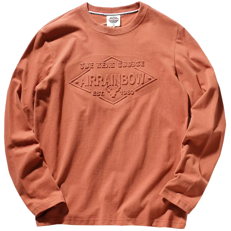 T-shirt à manches longues à col rond pour hommes