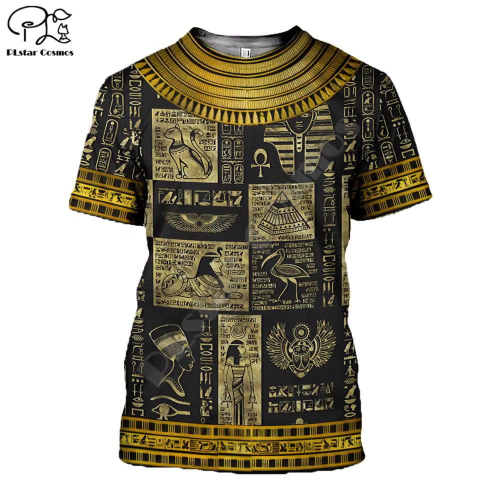 PLstar CosmosHorus ancien Horus dieu égyptien oeil d'egypte pharaon Anubis visage impression 3d T-shirt hommes/femmes unisexe Streetwear S-1