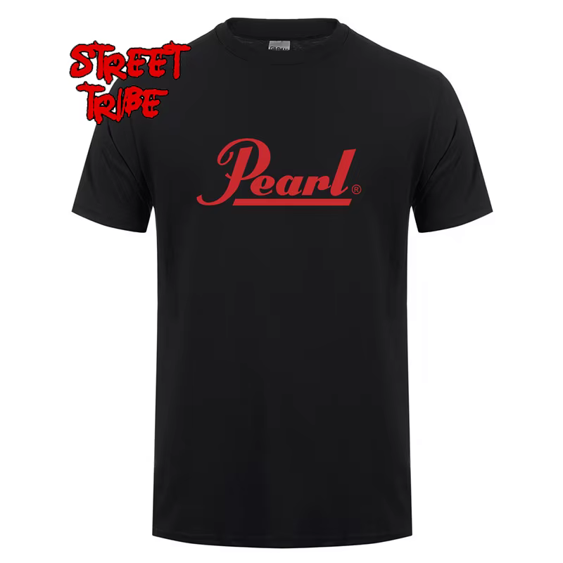 Tambours marque hommes T-shirts été nouvelle perle t-shirt col rond Hip Hop coton musique