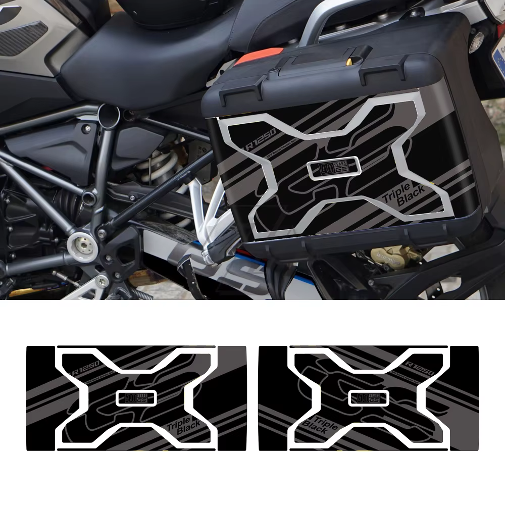 Étui à autocollants de moto pour BMW Vario Case 2013 – 2020 W/ R1250GS, autocollants Triple noir pour boîte de coffre