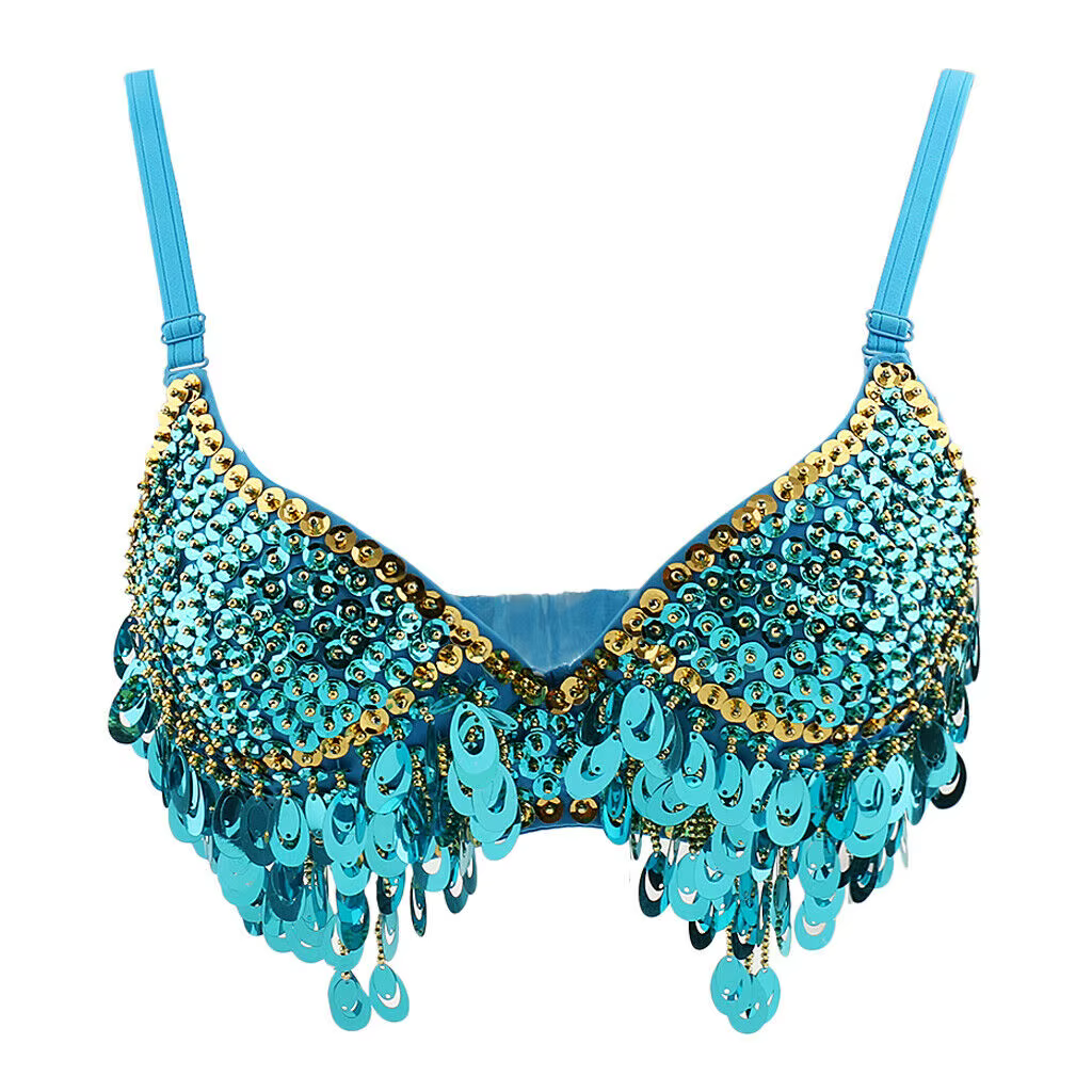 Soutien-gorge à paillettes et perles pour femmes