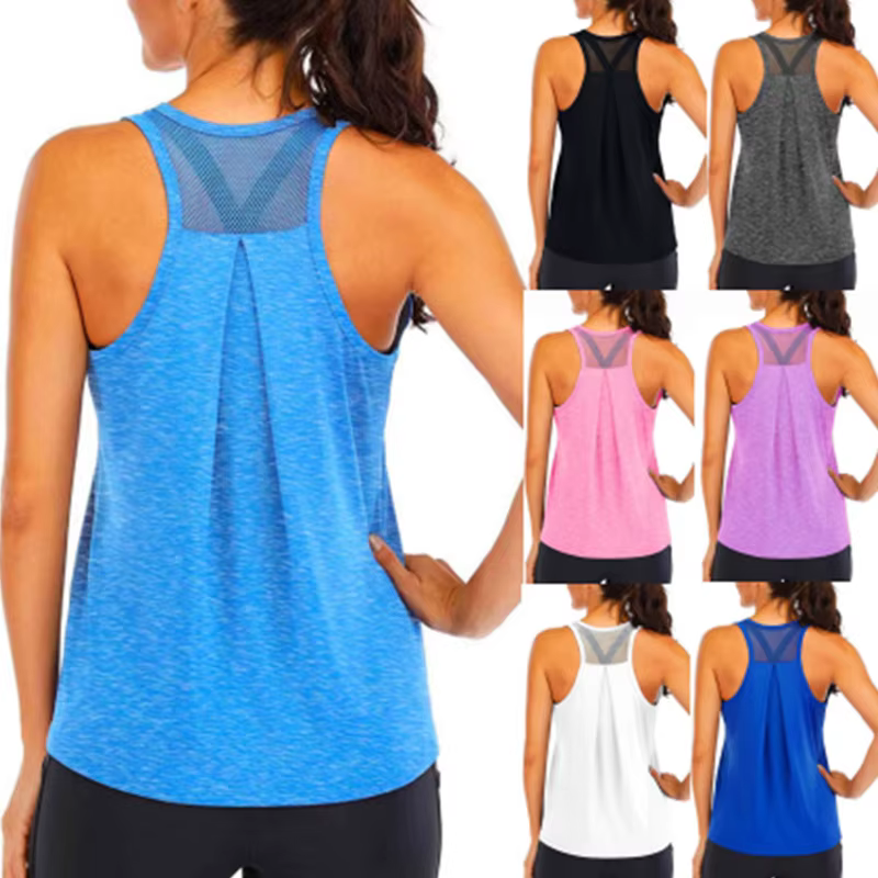 Chemise de Yoga femme nouveau Style T-Shirt ample Fitness hauts gilet femmes sans manches Sport