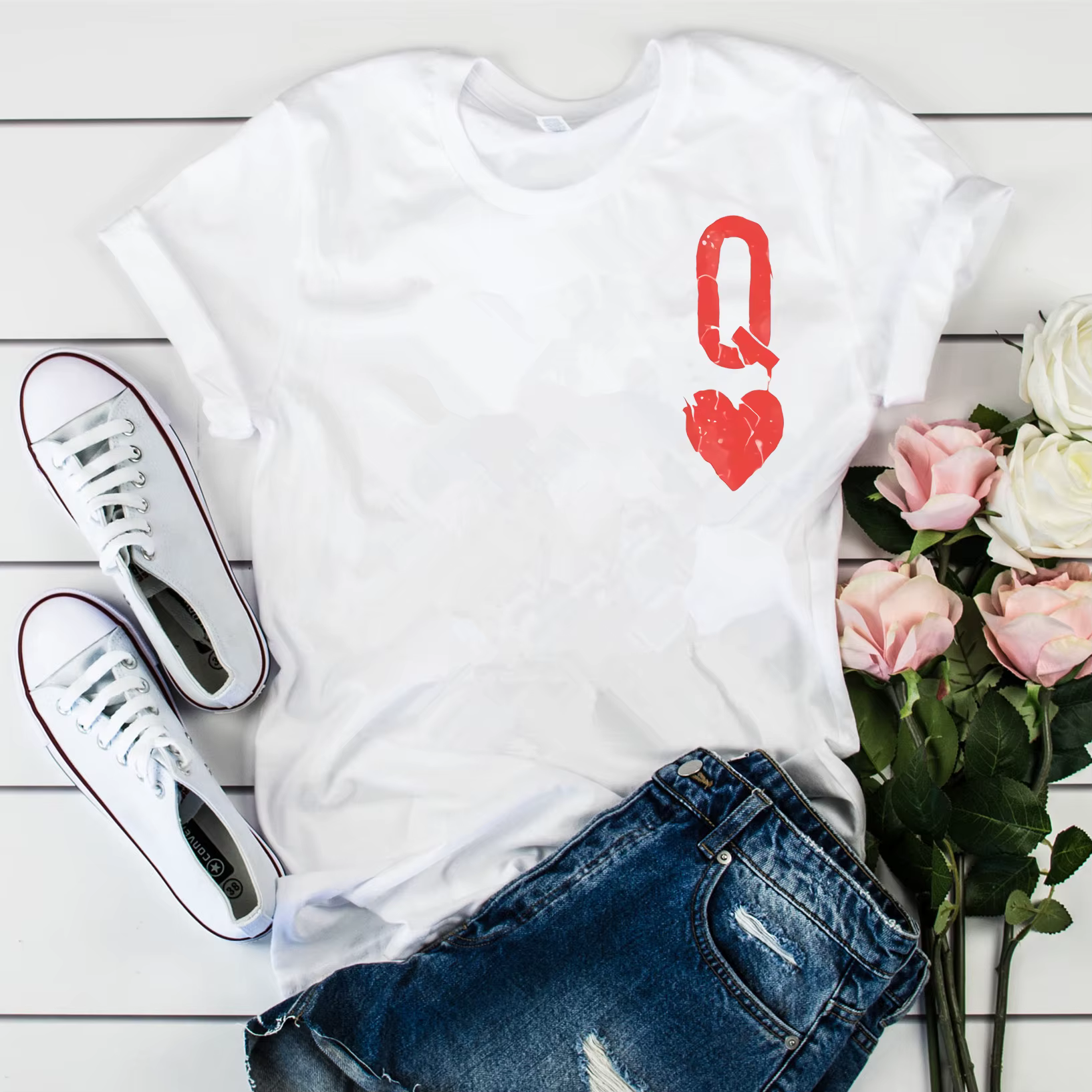 T-shirt reine des cœurs pour filles