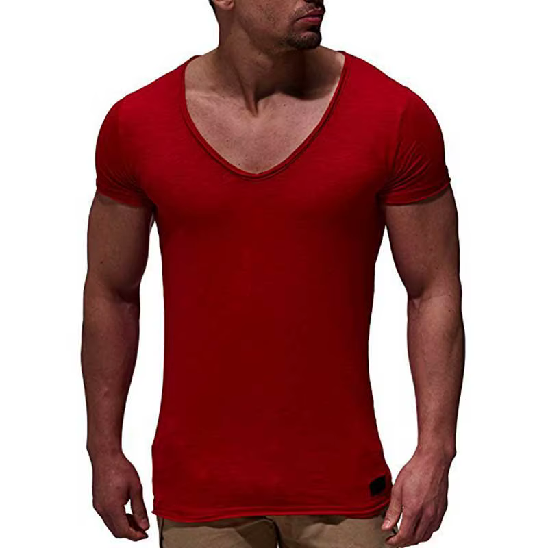 T-shirt hommes 2025 loisirs été à manches courtes couleur unie patchwork hauts t-shirts vêtements