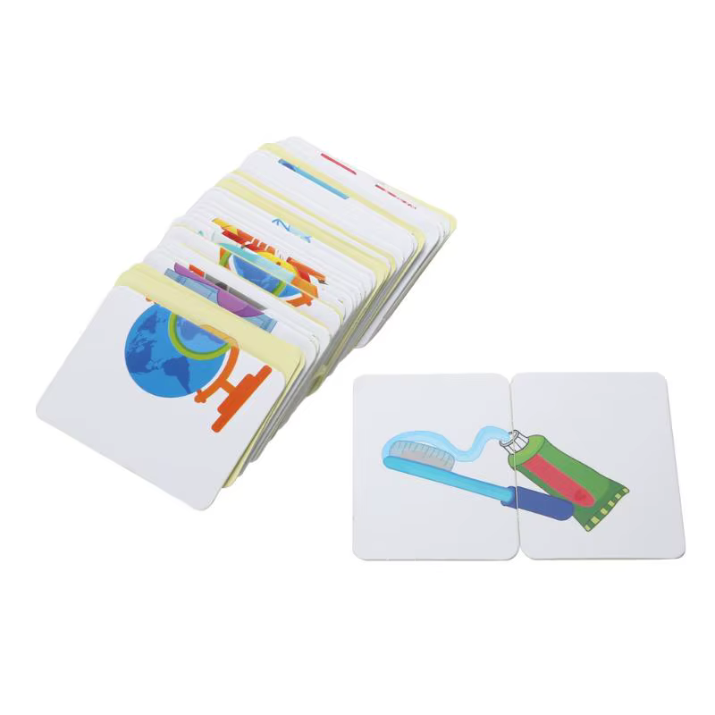 Bébé enfants Cognition Puzzles jouets enfant en bas âge boîte de fer cartes correspondant jeu