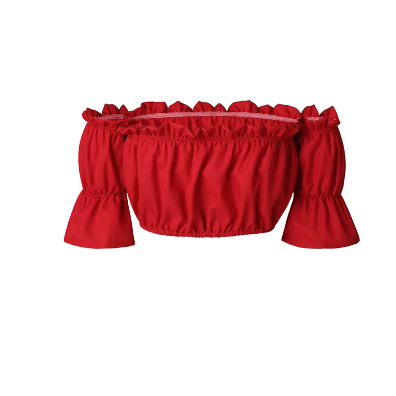 Crop tops femmes été lanterne manches sexy bretelles plage hauts rouge noir blanc froncé haut court débardeur croptop
