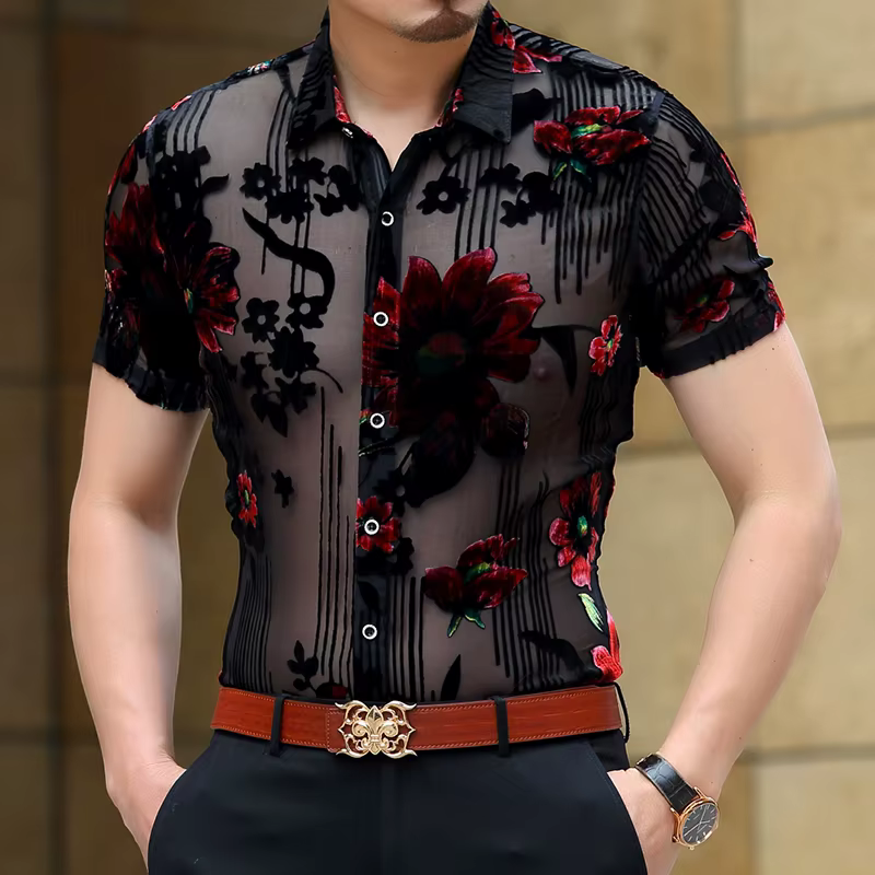 Chemise florale pour hommes