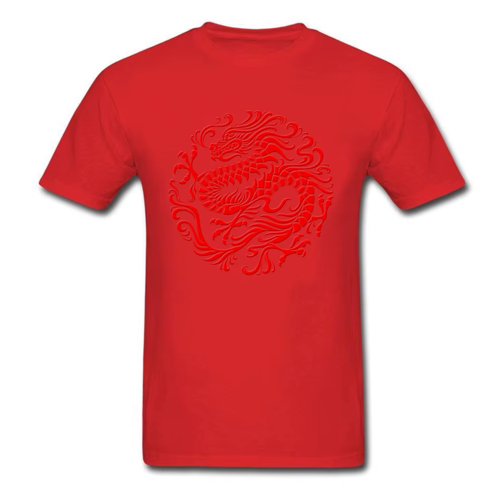T-shirt ajusté hommes hauts traditionnel rouge