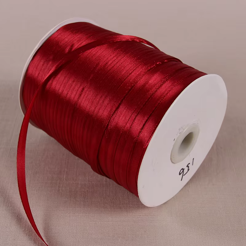 (25 yards/rouleau) ruban de Satin simple visage rouge vin vente en gros emballage cadeau noël nouvel an vêtements tissu