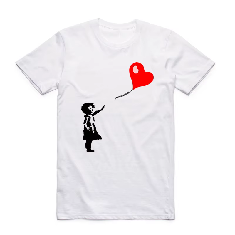 2019 hommes Banksy Design urbain Art T-shirt blanc col rond manches courtes été Hipster Streetwear Cool haut décontracté