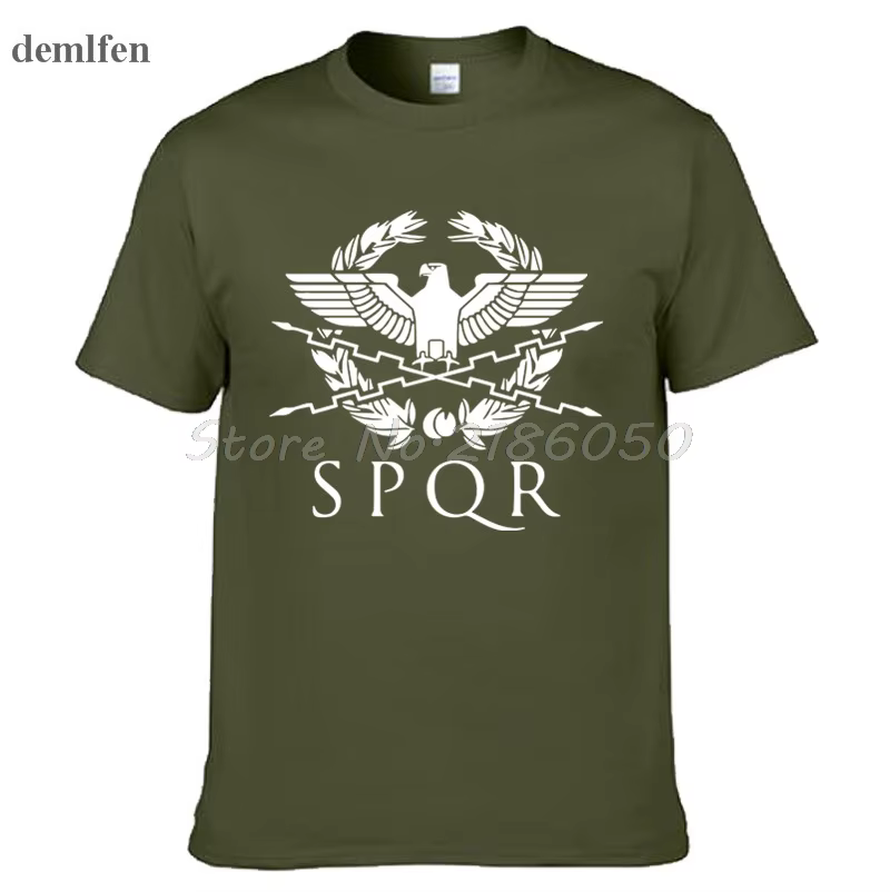 SPQR gladiateur romain impérial aigle d'or T-Shirt hommes décontracté court col rond