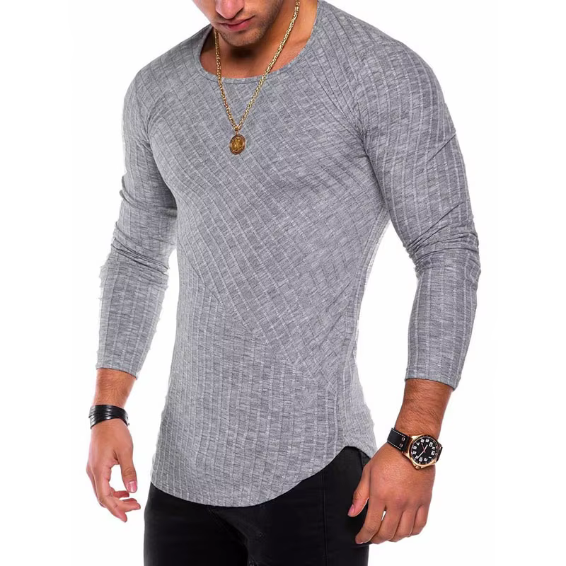 T-shirt Rayé à Manches sulfet Col Rond pour Homme Streetwear