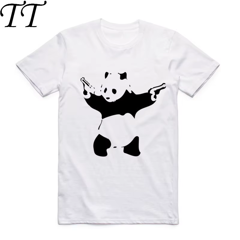 2019 hommes Banksy Design urbain Art T-shirt blanc col rond manches courtes été Hipster Streetwear Cool haut décontracté