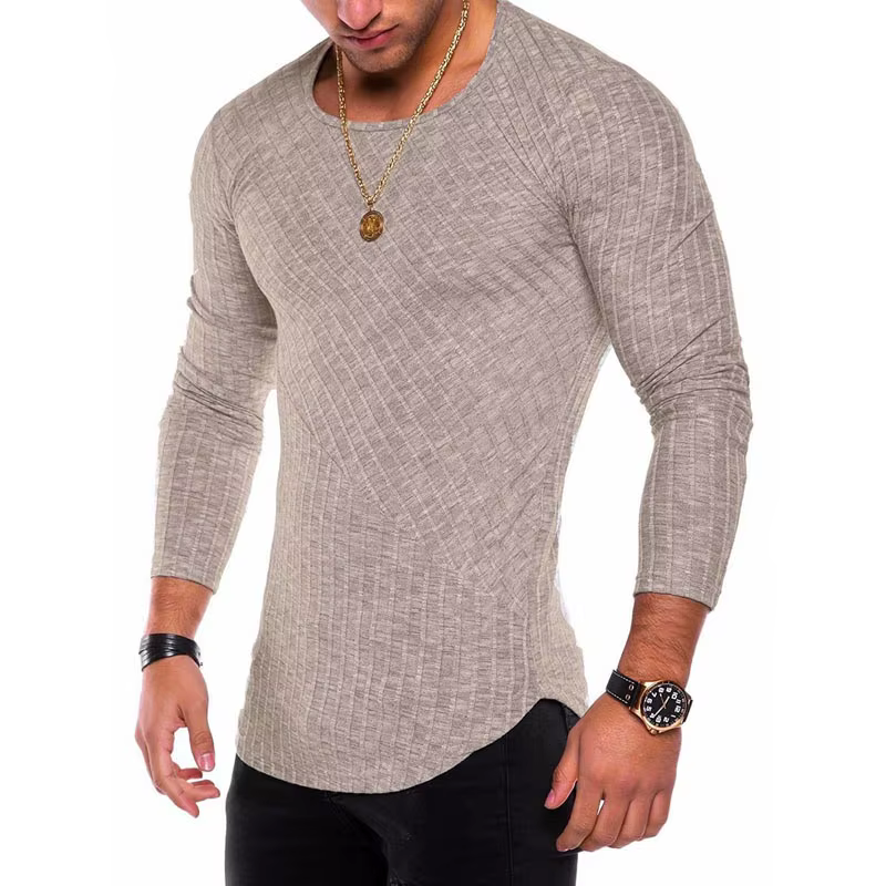 T-shirt Rayé à Manches sulfet Col Rond pour Homme Streetwear