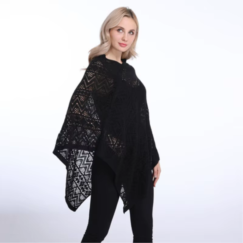 Livraison directe nouvelle mode femme Poncho mince pull femmes couleur unie rayure Cardigans grande taille