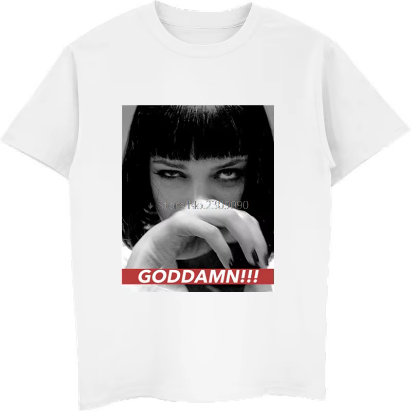 Mia Wallace Quentin film Pulp Fiction T-Shirts hommes coton à manches courtes T-Shirt Hip Hop
