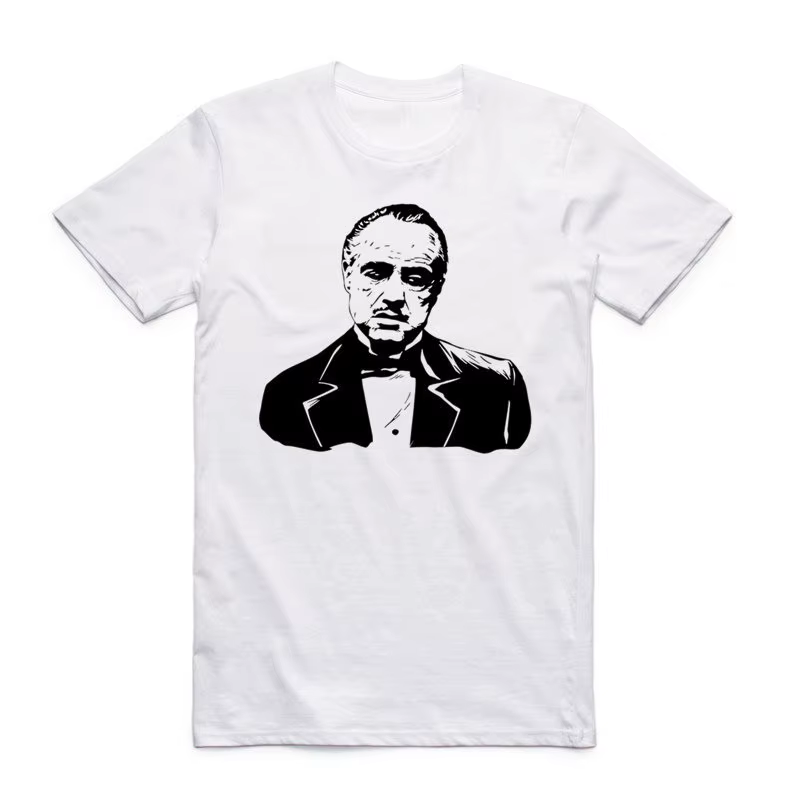 2019 hommes imprimer célèbre film le parrain classique t-shirt col rond à manches courtes été