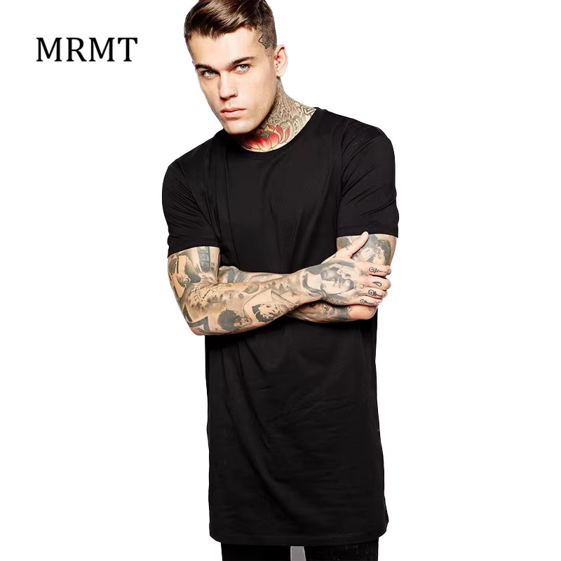 Nouveau T-shirt long noir pour homme 2026 – Style Hip Hop décontracté à manches courtes