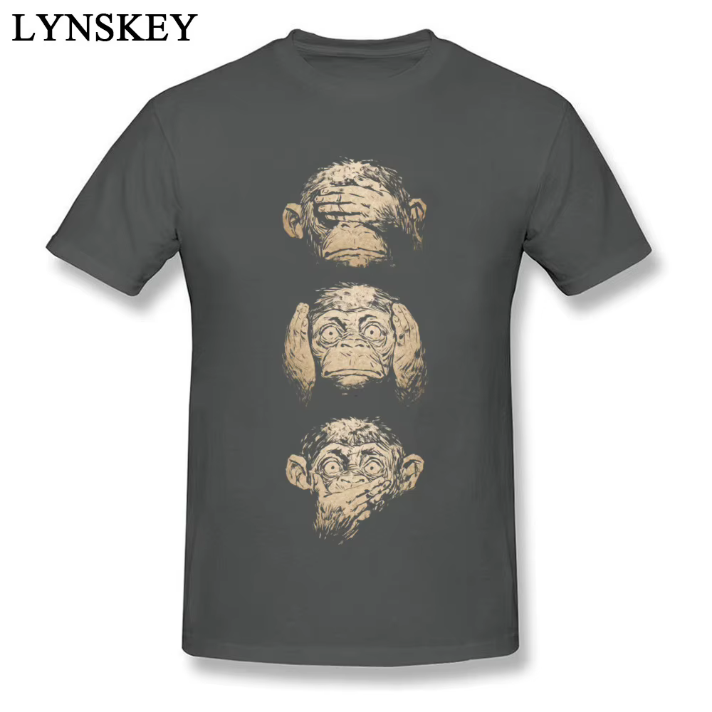 Wise Monkeys-T-shirt funky pour hommes