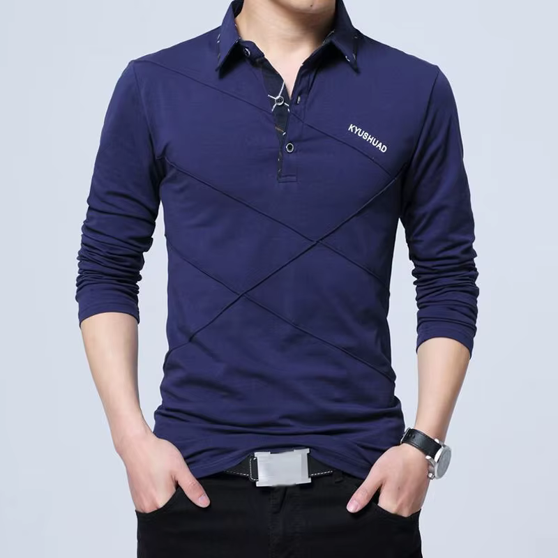 Polo à manches longues en coton pour homme