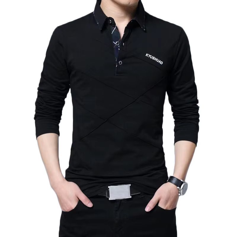 Polo à manches longues en coton pour homme