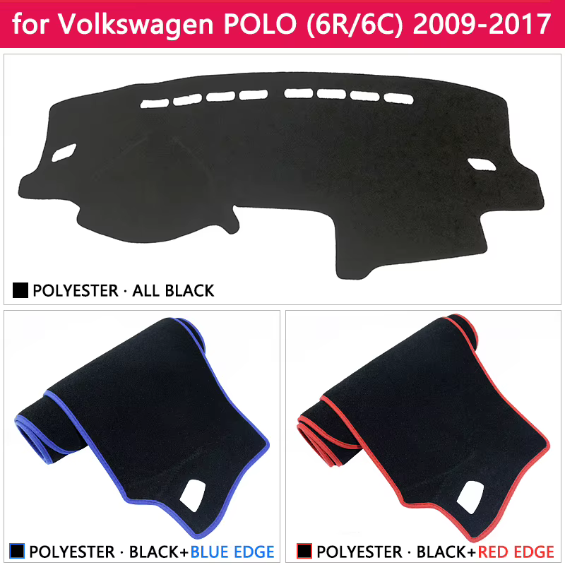Pour Volkswagen VW POLO 6R 6C 2009 ~ 2017 5 MK5 tapis anti-dérapant tableau de bord couverture Pad parasol Dashmat tapis voiture accessoires 2012 2015