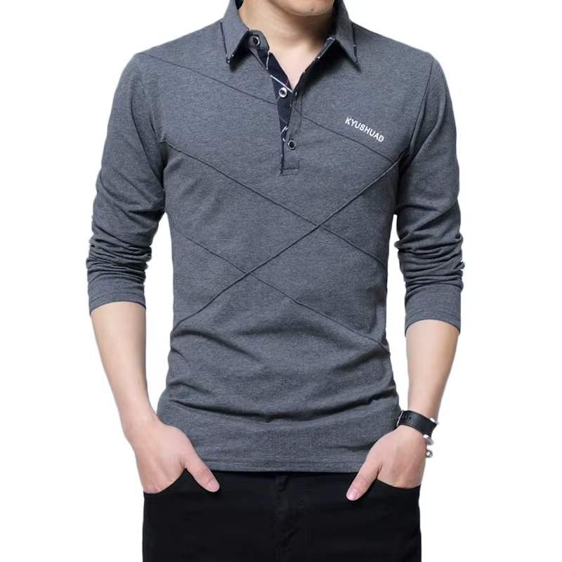 Polo à manches longues en coton pour homme